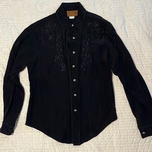 Women’s black button up blouse